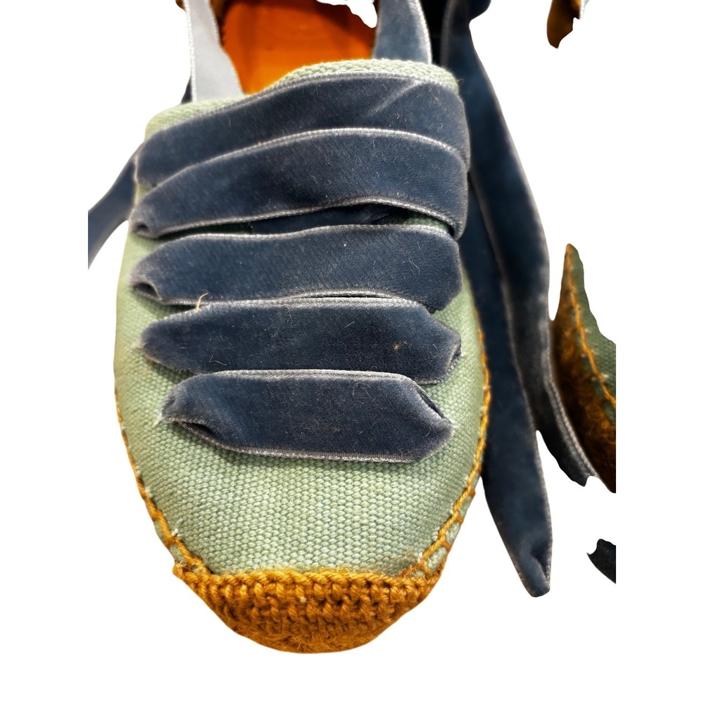 Penelope Chilvers Low Valenciana Dali‎ Espadrilles Sky/Blue Velvet Anthropologie - Picture 6 of 13